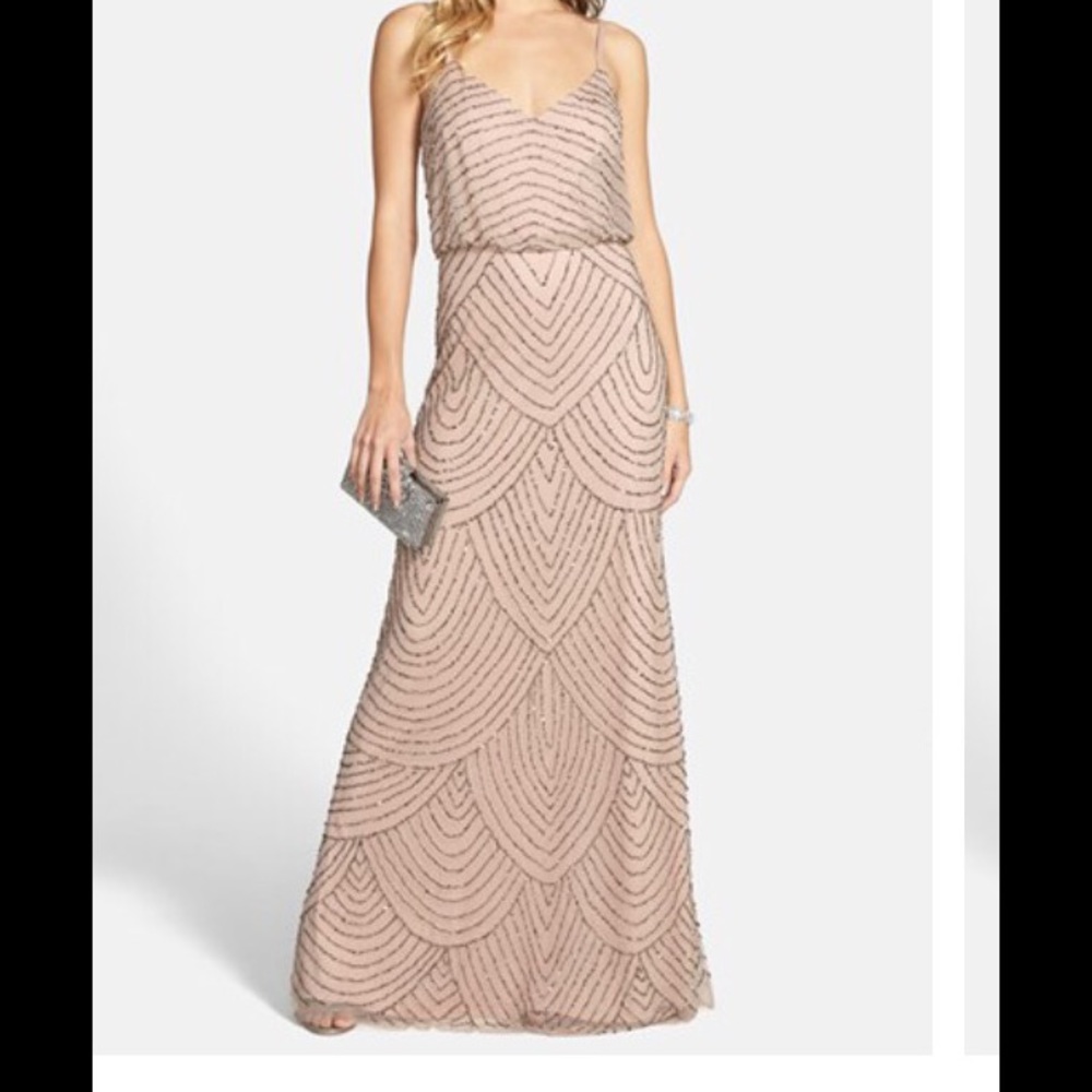 Adrianna Papell Blousen Gown size 2 in taupe pink